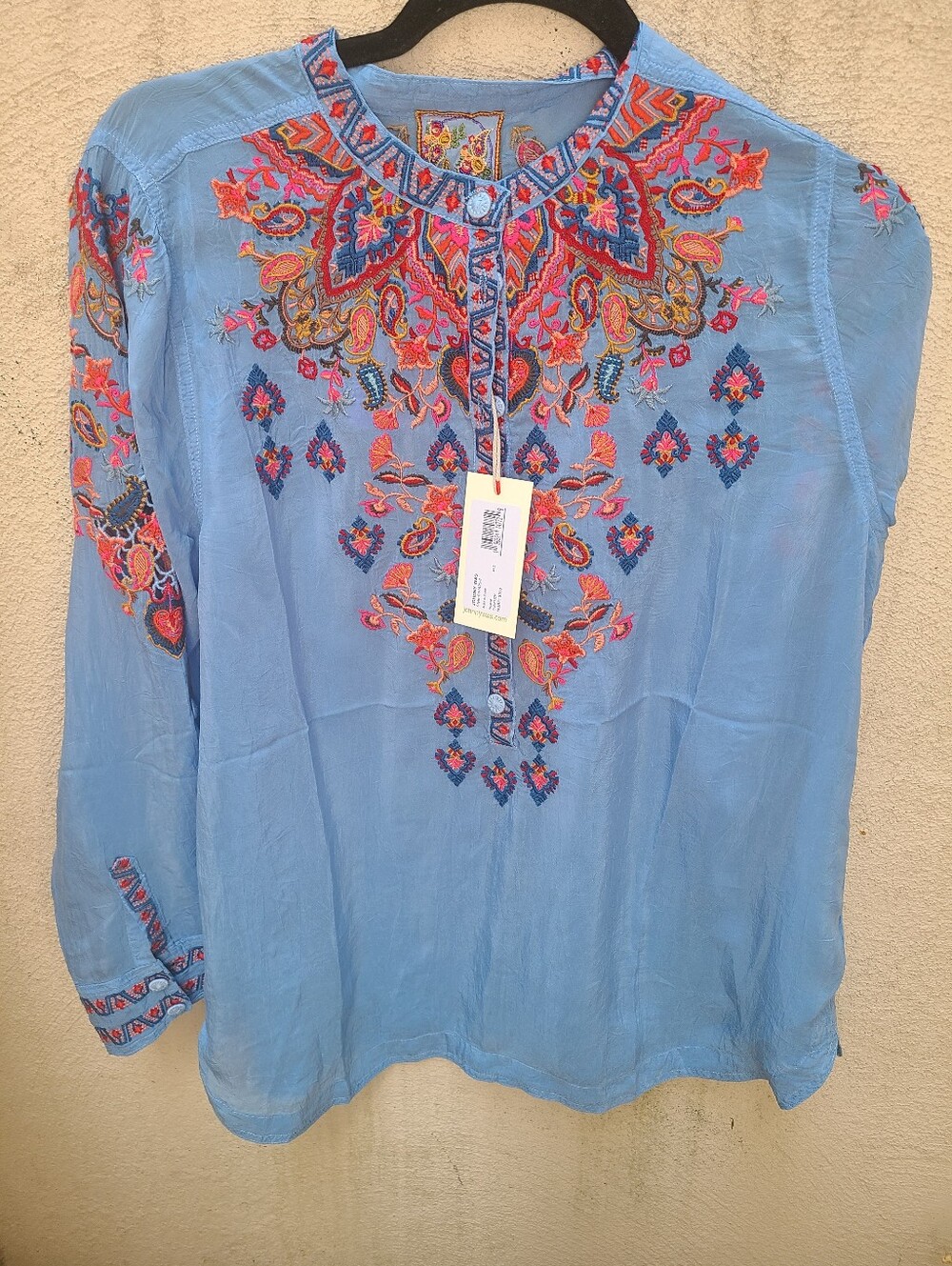 Johnny Was Blue Alba Blouse NWT Medium